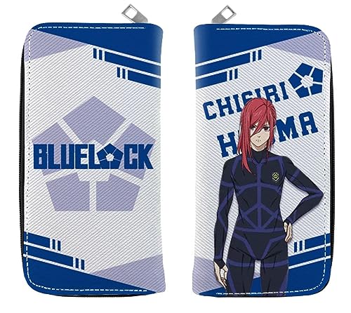 GROUSER Bluelock Anime Billfold Kunigami Bachira Slim Front Pocket Purses Manga Football Blue Lock Isagi Yoichi Rin Itoshi Bifold Wallets, 22 Bluelock, Einheitsgröße, Casual von GROUSER