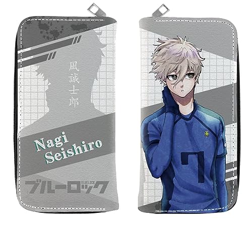 GROUSER Bluelock Anime Billfold Kunigami Bachira Slim Fronttasche Geldbörsen Manga Fußball Blue Lock Isagi Yoichi Rin Itoshi Bifold Geldbörsen, 26 Bluelock, Einheitsgröße, Casual von GROUSER