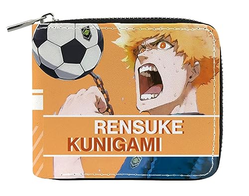 GROUSER Bluelock Reißverschluss-Geldbörsen Manga Rensuke Meguru Reißverschluss Geldbörsen Isagi Hyoma Rin Itoshi Anime Visitenkarten Organizer, Geldbörse mit 19 Reißverschluss, Einheitsgröße, Casual von GROUSER