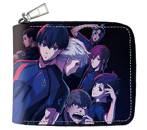 GROUSER Bluelock Reißverschluss-Geldbörsen Manga Rensuke Meguru Reißverschluss Geldbörsen Isagi Hyoma Rin Itoshi Anime Visitenkarten Organizer, Geldbörse mit Reißverschluss 09, Einheitsgröße, Casual von GROUSER