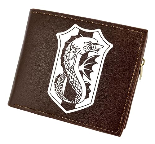 GROUSER Braun Manga Black Clover Bifold Wallets Mimosa Yami Visitenkartenhalter Anime Asta Wasserdicht PU Leder Billfold, 04 Billfold, Einheitsgröße, Casual von GROUSER