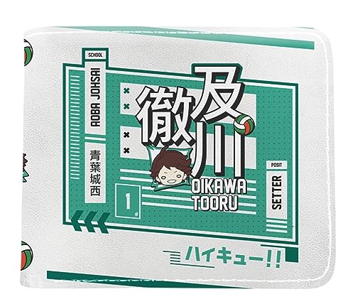 GROUSER Haikyuu Anime Bifold Wallets Oikawa Tooru Hinata Shoyo Manga Geldbörse Tobio Kageyama Kotaro Bokuto Karasuno Billfold, 21 Haikyuu Billfold, Einheitsgröße, Casual von GROUSER