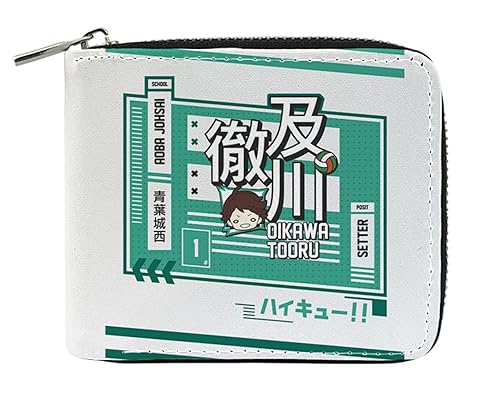 GROUSER Haikyuu Reißverschluss-Geldbörsen Karasuno Hinata Shoyo Visitenkarten-Organizer Volleyball Club VBC Fly Hoch bis oben Reißverschluss Geldbörsen, 11 Vbc Brieftasche, Einheitsgröße, Casual von GROUSER