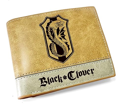 GROUSER Manga Bifold Wallets Damen Yuno Noell Silva Slim Geldbörse Herren Mimosa Yami Asta Anime Black Clover Billfold, 05 Geldbörse, Einheitsgröße, Casual von GROUSER