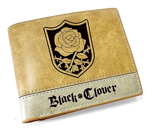 GROUSER Manga Bifold Wallets Damen Yuno Noell Silva Slim Geldbörse Herren Mimosa Yami Asta Anime Black Clover Billfold, 06 Geldbörse, Einheitsgröße, Casual von GROUSER