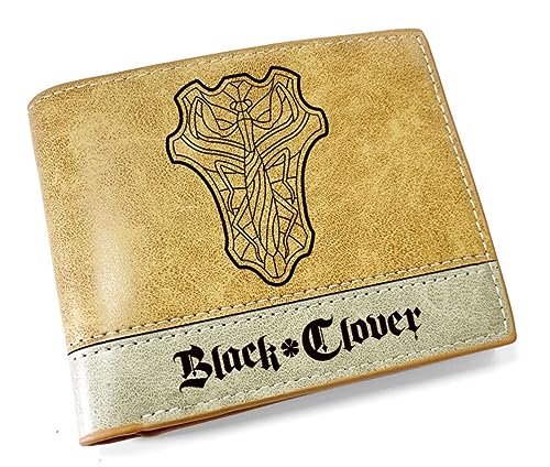 GROUSER Manga Bifold Wallets Damen Yuno Noell Silva Slim Geldbörse Herren Mimosa Yami Asta Anime Black Clover Billfold, 10 Geldbörse, Einheitsgröße, Casual von GROUSER