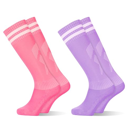GRPSKCOS Kinder Fußball Socken, 2 Paar Fußballstutzen kinder Sport Mädchen Jungen Fußball Kniestrümpfe Kniestrümpfe Kleinkind Streifen Schuluniform Strümpfe(#6 Rosa+Lila,6-12 Jahre GRPSKCOS Kinder Fußball Socken, 2 Paar Fußballstutzen kinder Sport Mädchen Jungen Fußball Kniestrümpfe Kniestrümpfe Kleinkind Streifen Schuluniform Strümpfe(#6 Rosa+Lila,6-12 Jahre von GRPSKCOS