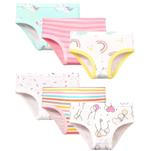 GRPSKCOS Unterhosen Mädchen, 6er Pack Kinder Unterwäsche Mädchen Weiche Baumwolle Unterhosen(03 Regenbogen Ballon, 6-8 Jahre GRPSKCOS Unterhosen Mädchen, 6er Pack Kinder Unterwäsche Mädchen Weiche Baumwolle Unterhosen(03 Regenbogen Ballon, 6-8 Jahre von GRPSKCOS