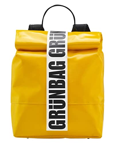 GRÜNBAG Norr Rolltop Rucksack, Handgemacht Wasserabweisend für Damen & Herren, Uni & Business Rucksack Laptopfach Nachhaltiger Alltag & Büro, Gelb 18L von GRÜNBAG