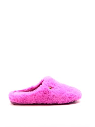 GRUNLAND GAGA CI3173 fuchsiafarbene Hausschuhe für Damen aus weichem Fell 40 von GRÜNLAND il benessere è naturale