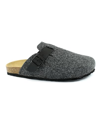 Grunland ROBI CB0185 Asphalt Herren-Lederfußbett-Slipper mit Schnalle 47 Grunland ROBI CB0185 Asphalt Herren-Lederfußbett-Slipper mit Schnalle 47 von GRÜNLAND il benessere è naturale