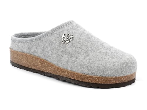 Grunland SARA CB0169 Aschgrau Damenhausschuhe Fußbett Filzwolle 36 von GRÜNLAND il benessere è naturale