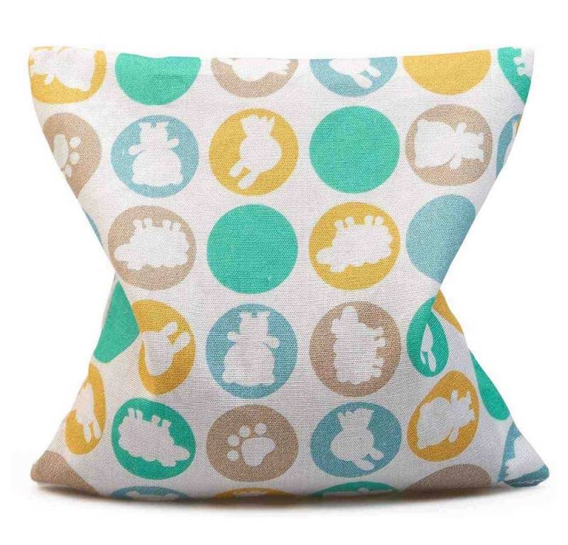 GRÜNSPECHT Kirschkernkissen Bio-Traubenkern-Kissen 12x12 cm, Animal dots, GOTS von GRÜNSPECHT