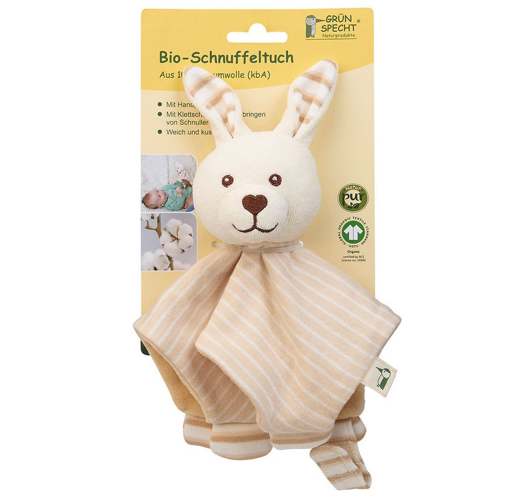 GRÜNSPECHT Schnuller Bio-Schnuffeltuch Hase, Grün, Stk von GRÜNSPECHT