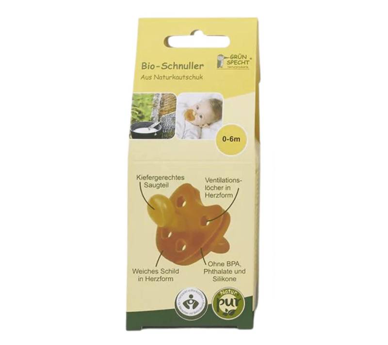 GRÜNSPECHT Schnuller Bio-Schnuller Größe 1, Naturkautschuk von GRÜNSPECHT