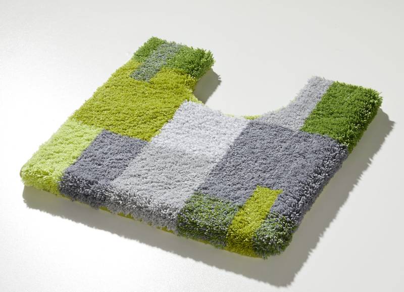 Badgarnitur in Supersoft-Qualität, Größe 108 (Stand-WC-Vorleger, 50x 50 cm), Grün-Grau von GRUND