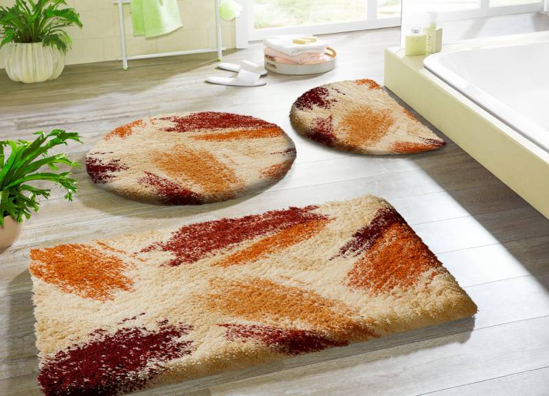 Badgarnitur in Supersoft-Qualität von Grund, Größe 108 (Stand-WC-Vorleger, 50/ 50 cm), Terra von GRUND