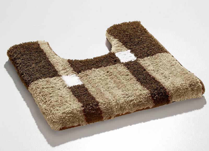 Badgarnitur mit rutschhemmender Rückseite, Größe 108 (Stand-WC-Vorleger, 50/ 50 cm), Beige-Braun von GRUND