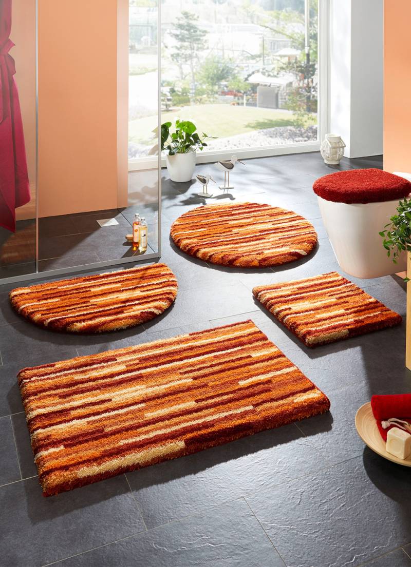 Badgarnitur  mit rutschhemmender Rückseite, Größe 108 (Stand-WC-Vorleger, 50/ 50 cm), Terra von GRUND