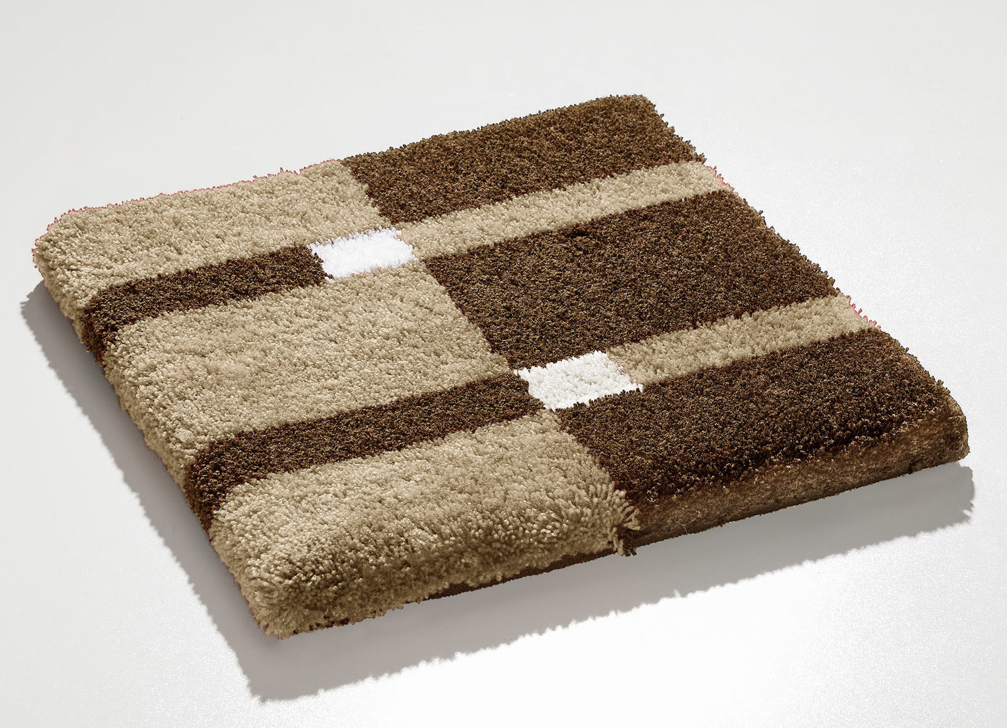 Badgarnitur mit rutschhemmender Rückseite, Größe 109 (Hänge-WC-Vorleger, 50/ 50 cm), Beige-Braun von GRUND