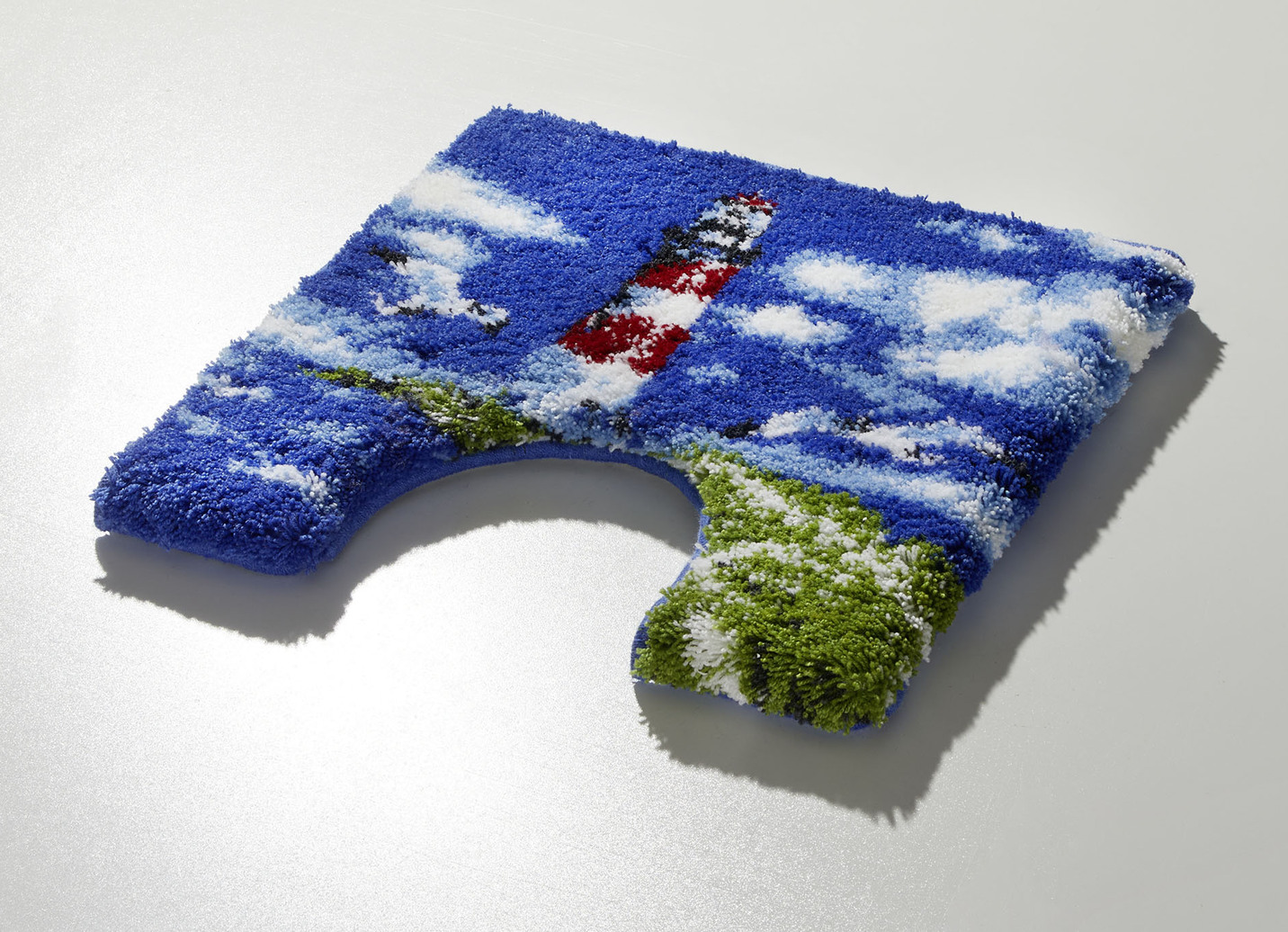 Badgarnitur von Grund mit maritimem Dessin, Größe 108 (Stand-WC-Vorleger, 50x 50 cm), Multicolor von GRUND