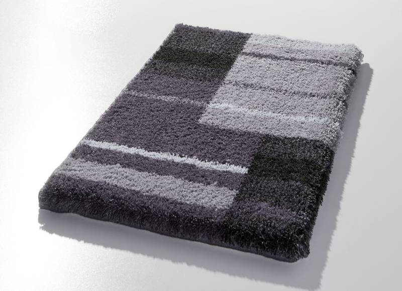 Badvorleger mit rutschhemmender Rückseite von Grund, Größe 100 (Vorleger halbrund, 50/ 80 cm), Grau von GRUND