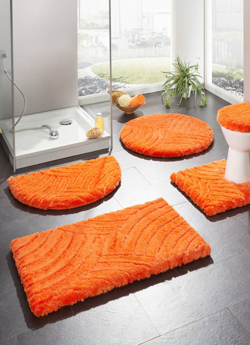 Barfußweiche Magicsoft Badgarnitur, Größe 108 (Stand-WC-Vorleger, 50/ 50 cm), Terra von GRUND