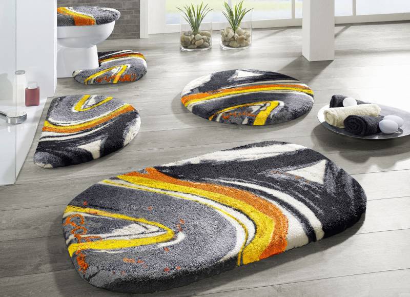 Designer-Badgarnitur in Supersoft Qualität, Größe 108 (Stand-WC-Vorleger, 50/ 60 cm), Terra-Anthrazit von GRUND