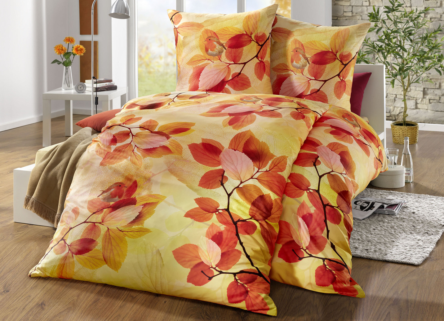 Microfaser-Bettwäsche-Garnitur von Grund, Größe 111 (40x80 + 135x200 cm), Terra von GRUND