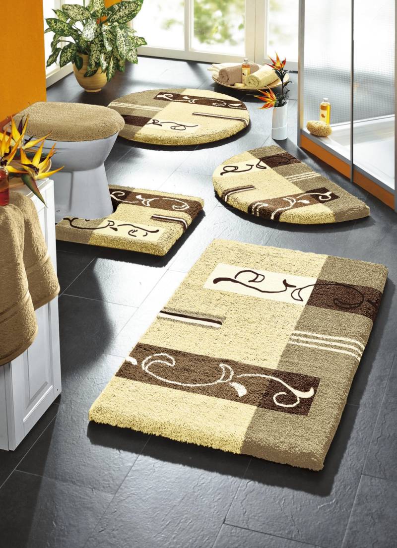 Supersoft Badgarnitur mit rutschhemmender Latexierung, Größe 109 (Hänge-WC-Vorleger, 50/ 50 cm), Creme von GRUND