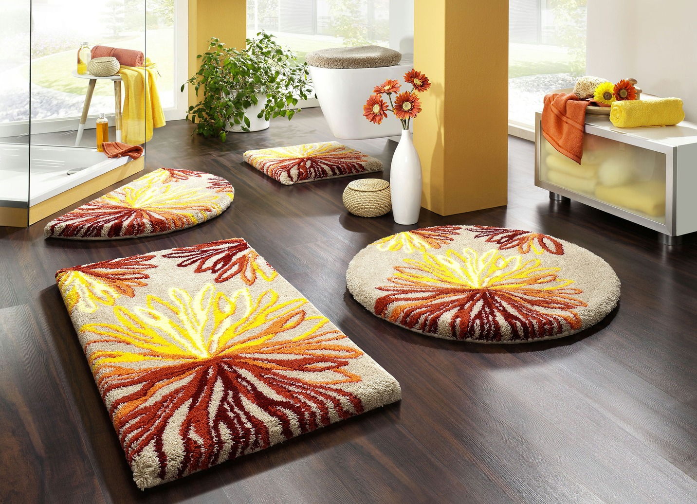 Supersofte Badgarnitur aus dem Hause "Grund", Größe 109 (Hänge-WC-Vorleger, 50/ 50 cm), Terra von GRUND