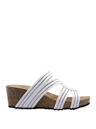 GRUNLAND Sandalen mit Keilabsatz für Damen - Weiß Modell CB0819 CB0819 Leder, Weiß, 35 EU GRUNLAND Sandalen mit Keilabsatz für Damen - Weiß Modell CB0819 CB0819 Leder, Weiß, 35 EU von GRUNLAND