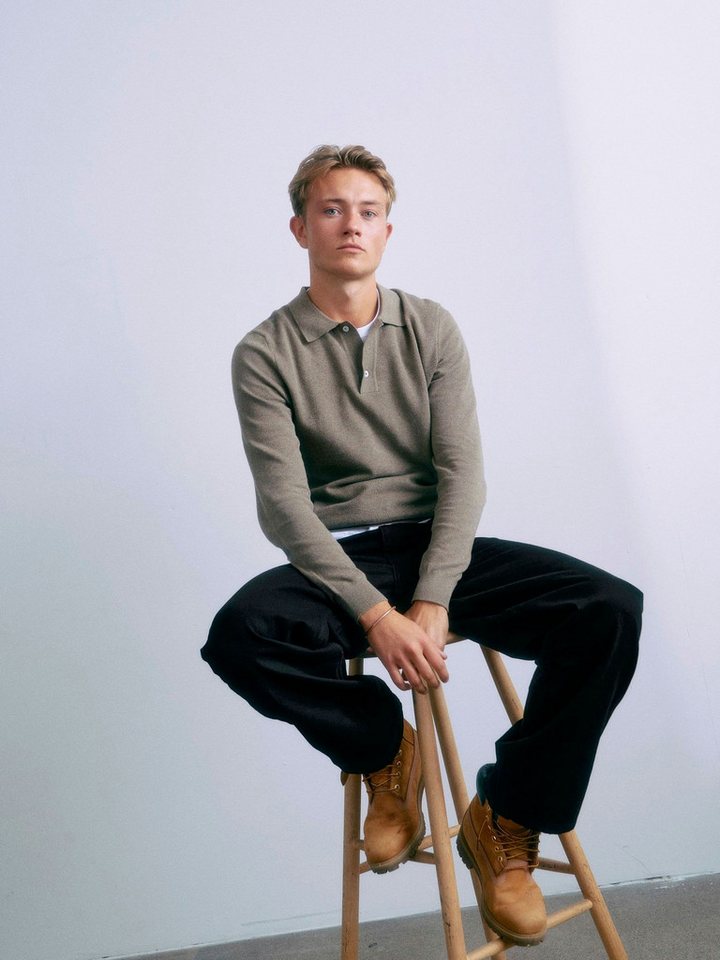 GRUNT Langarm-Poloshirt GRHam (1-tlg) GRUNT Jungen Polo-Pullover GRHam – Feinstrick, Langarm von GRUNT