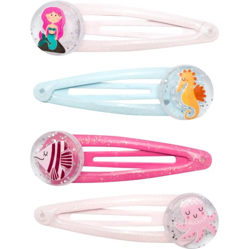 GRUSS & CO Haarspangen-Set Motiv "Meer" | Geschenkset mit 4 Haarspangen | Geschenk Kindergeburtstag, Schultüte, Mädchen | 70129 von GRUSS & CO