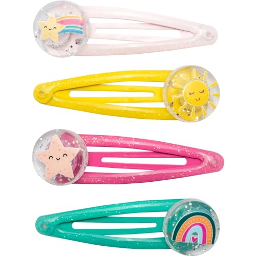 GRUSS & CO Haarspangen-Set Motiv "Regenbogen" | Geschenkset mit 4 Haarspangen | Geschenk Kindergeburtstag, Schultüte, Mädchen | 70117 von GRUSS & CO