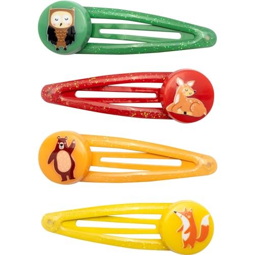GRUSS & CO Haarspangen-Set Motiv "Wald" | Geschenkset mit 4 Haarspangen | Geschenk Kindergeburtstag, Schultüte, Mädchen | 70123 von GRUSS & CO