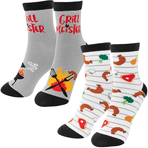 GRUSS & CO Herren 47589 Socken-Set Motiv Grillmeister, 2 Paar Herrensocken, Größe 41-46 Sockenset, Grau von GRUSS & CO