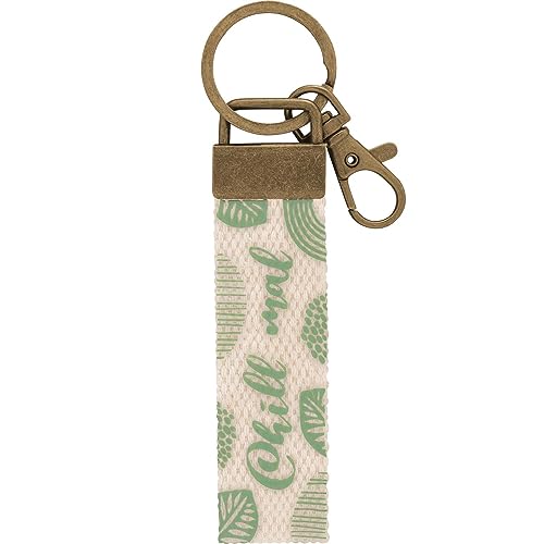 GRUSS & CO Schlüsselanhänger Canvas Motiv Chill mal | Anhänger aus hellem Canvas mit Motiv Chill mal, mit Karabiner | 48409 von GRUSS & CO