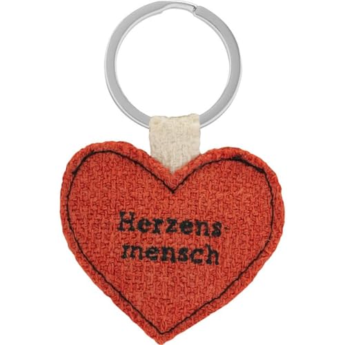 GRUSS & CO Schlüsselanhänger mit Motiv Herz | Anhänger aus Ananas-Fasern, figürlich, mit Schlüsselring | lustiges Geschenk, nachhaltig | 74357 von GRUSS & CO