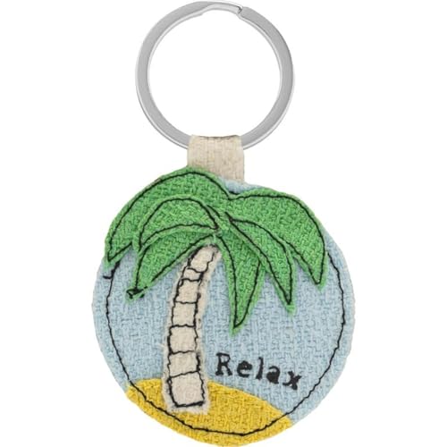 GRUSS & CO Schlüsselanhänger mit Motiv Relax | Anhänger aus Ananas-Fasern, figürlich, mit Schlüsselring | lustiges Geschenk, nachhaltig | 74358 von GRUSS & CO