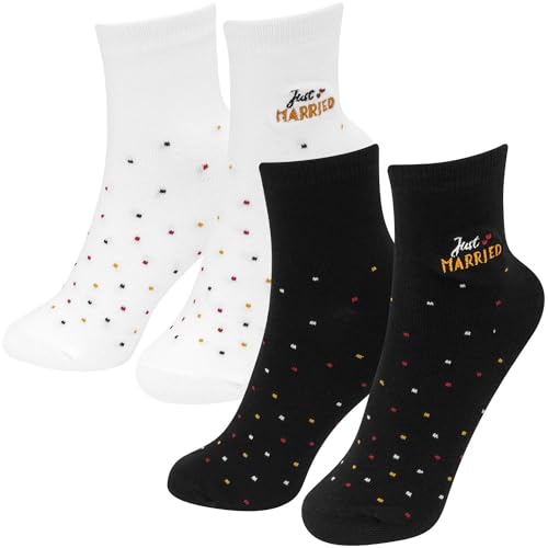GRUSS & CO Socken-Set "Just married" | Sockenset mit 1 Paar Damensocken und 1 Paar Herrensocken | lustiges Hochzeitsgeschenk | 48626 von GRUSS & CO