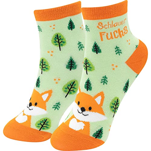 GRUSS & CO Zaubersocken mit Motiv "Fuchs" | Kindersocken, Größe 30-35, mehrfarbig | Geschenk Schultüte, Kindergeburtstag | 48251 von GRUSS & CO