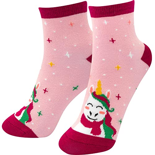 GRUSS & CO Zaubersocken Kinder Motiv Einhorn | Kindersocken, Größe 30-35, mehrfarbig | Geschenk, Kindergeburtstag | 51105 von GRUSS & CO