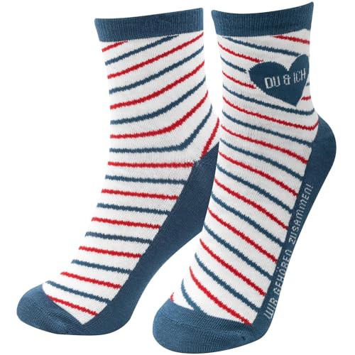 GRUSS & CO Zaubersocken Motiv "Du & Ich" | Herrensocken in Herzform gepresst, Größe 41-46 | Geschenk Liebe, Valentinstag, für ihn | 48534 von GRUSS & CO