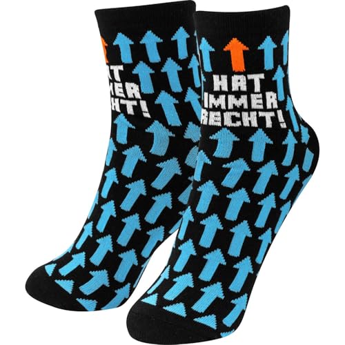 GRUSS & CO Zaubersocken Motiv Immer recht | Geschenk lustig | Socken Größe 41-46 | Männergeschenk | 48230 von GRUSS & CO
