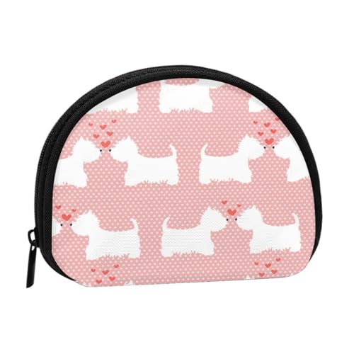 Geldbörse, Geldbörsen, Geldbörse, Kleingeldbeutel, Mini-Geldbörsen für Damen und Mädchen, Geschenk, Westie-Hunde-Muster von GRatka