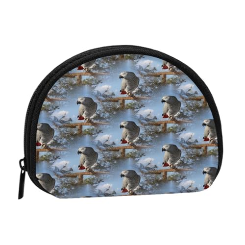 Geldbörse, Geldbörsen, Geldbörse, Kleingeldbeutel, Mini-Geldbörsen für Frauen und Mädchen, Geschenk, atemberaubender afrikanischer Graupapagei von GRatka