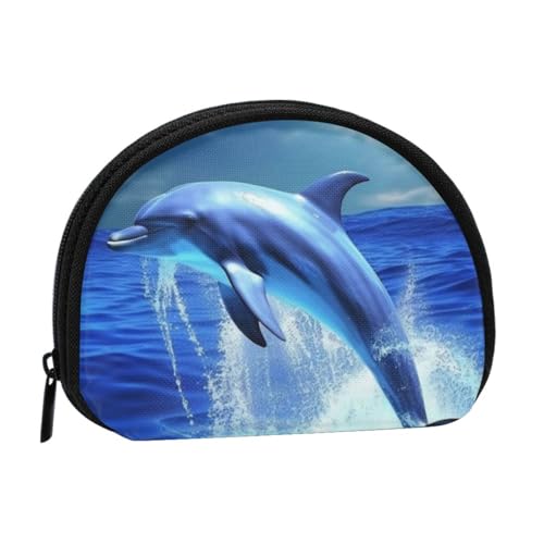 Geldbörse, Geldbörsen, Kleingeldbeutel, Mini-Geldbörsen für Damen und Mädchen, Geschenk, Blauer Ozean-Delfin-Druck von GRatka