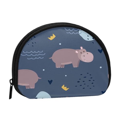 Geldbörse, Geldbörsen, Kleingeldbeutel, Mini-Geldbörsen für Damen und Mädchen, Geschenk, Nilpferd-Tier von GRatka