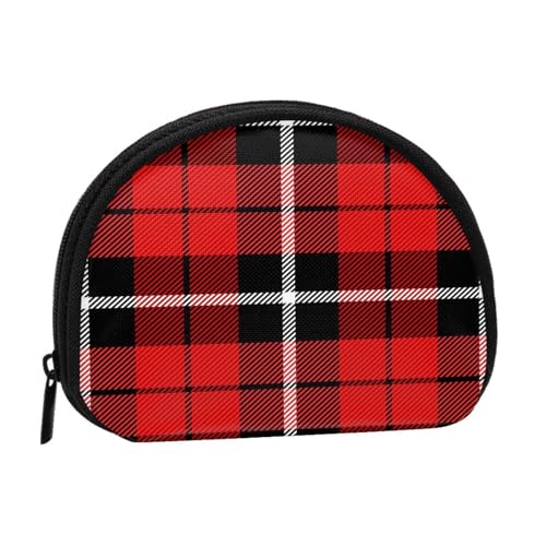 Geldbörse, Geldbörsen, Kleingeldbeutel, Mini-Geldbörsen für Damen und Mädchen, als Geschenk, Weihnachten, Tartan-Rot, kariert von GRatka